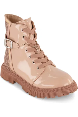 DKNY Little Girls All Over Logo Moto Boots