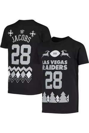Outerstuff Boys T-shirts - Youth Boys Josh Jacobs Las Vegas Raiders Holiday Name and Number T-shirt