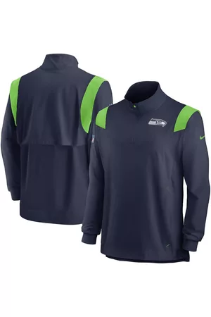 Nike Men Long sleeved Shirts - Men's College Seattle Seahawks 2022 Coach Chevron Lockup Quarter-Zip Long Sleeve Top