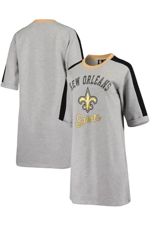 WEAR by Erin Andrews Women's Heather Gray New Orleans Saints Plus Size  Knotted T-shirt Dress - Macy's