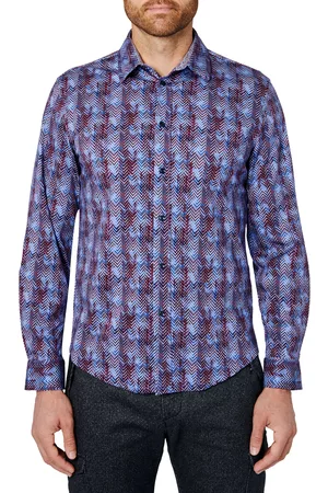 Brooklyn Brigade Men's Bronzite Liquid Knit Long Sleeve Button Up Shirt