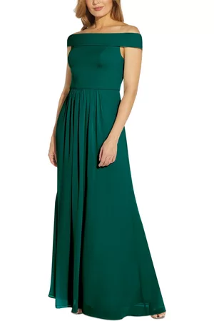 Adrianna Papell Women Strapless Dresses - Off-The-Shoulder Chiffon Gown