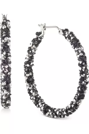Karl Lagerfeld Crystal Hoop Earrings, 1-1/4"