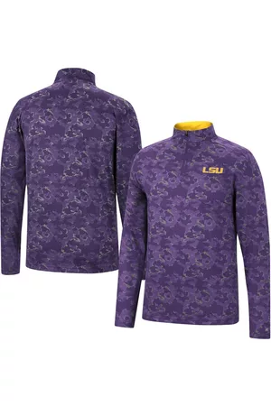 Colosseum Men Sports Jackets - Men's Lsu Tigers Tivo Quarter-Zip Jacket