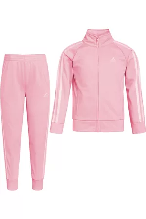 adidas Girls Sweatpants - Toddler Girls Long Sleeves Classic Tricot Track Jacket and Pants, 2-Piece Set