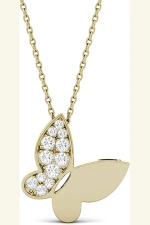 Charles & Colvard Moissanite Butterfly Pendant 1/6 ct. t.w. Diamond Equivalent in 14k White or