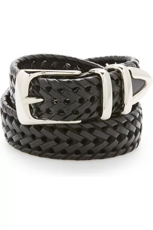 Perry Ellis Men's Leather Braided Belt