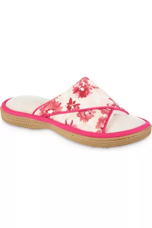 Isotoner Women Sandals - Women's Cotton Floral Keilly Slide