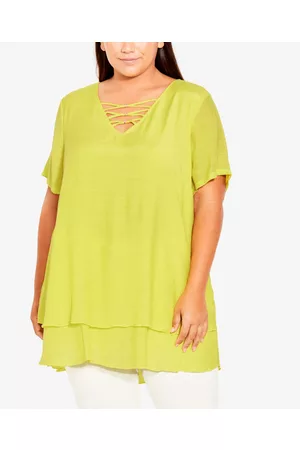 Avenue Women Tunics - Plus Size Marion Caged Tunic Top