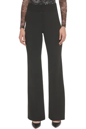 DKNY Polished High Waist Wide Leg Trousers