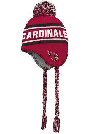 Outerstuff Big Boys Cardinal, Black Arizona Cardinals Jacquard Tassel Knit Hat with Pom - Cardinal, Black