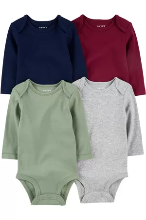 Carters Baby Boys Long-Sleeve Bodysuits, Pack of 4