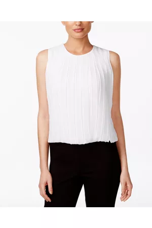 Calvin Klein Sleeveless Pleated Blouse