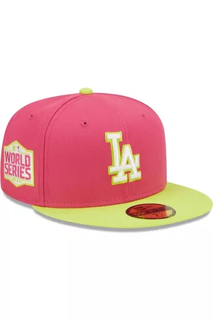 New Era Men Hats - Men's Los Angeles Dodgers 2020 World Series Champions Beetroot Cyber 59FIFTY Fitted Hat