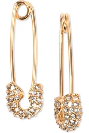 Karl Lagerfeld Pave Safety Pin Drop Earrings