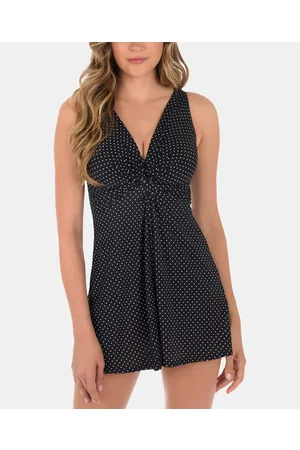 Miraclesuit Pin-Point Marais Allover Slimming Swimdress - Black/White
