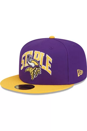 Men's New Era Gold/Purple Minnesota Vikings 2022 Sideline 39THIRTY Flex Hat