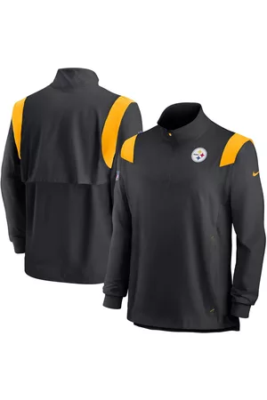 Nike Men Long sleeved Shirts - Men's Pittsburgh Steelers 2022 Sideline Coach Chevron Lockup Quarter-Zip Long Sleeve Top