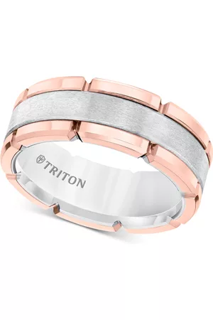 Triton Comfort-Fit Band (8mm) in Yellow & White Tungsten Carbide, Also Available in Rose & Black and Rose & White Tungsten