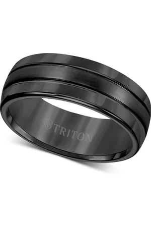 Triton Men's Ring, 8mm 3-Row Wedding Band in Classic or