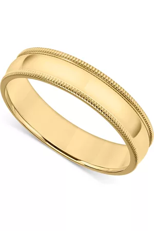 Macy's Men's Milgrain Edge Wedding Band in 18k Gold-Plated Sterling Silver (Also in Sterling Silver)