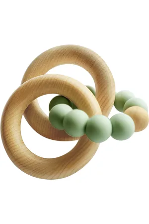 Tiny Teethers Designs 3 Stories Trading Tiny Teethers Infant Silicone And Beech Wood Rattle And Teether