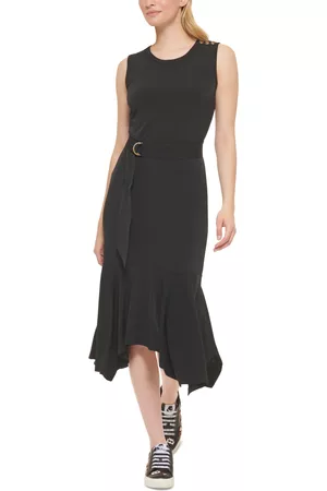 Karl Lagerfeld Women Asymmetrical Dresses - Women's Asymmetrical Hem Midi Dress