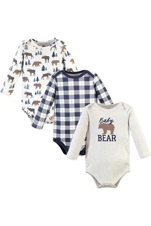 Hudson Baby Boys Hudson Cotton Long-Sleeve Bodysuits 3pk, , 6-9 Months