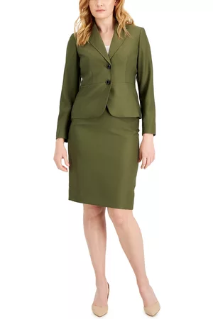 Le Suit Women's Two-Button Skirt Suit, Regular and Petite Sizes