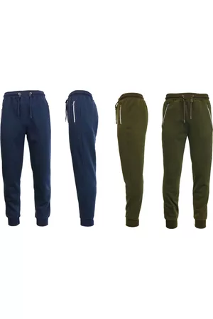 Galaxy By Harvic Men Sweatpants - Men's 2-Packs Slim Fit Fleece Joggers with Zipper Pockets