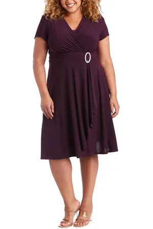 R & M Richards Plus Size Cascade Dress
