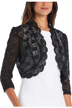 R & M Richards Scalloped Sequin Lace Bolero