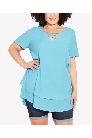 Avenue Women Tunics - Plus Size Marion Caged Tunic Top
