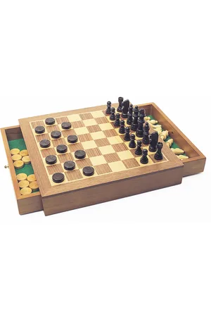 Areyougame House of Marbles Deluxe Wooden Chess/Checkers/Draughts