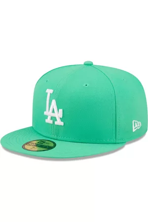 New Era Men Hats - Men's Island Logo White Los Angeles Dodgers 59FIFTY Fitted Hat