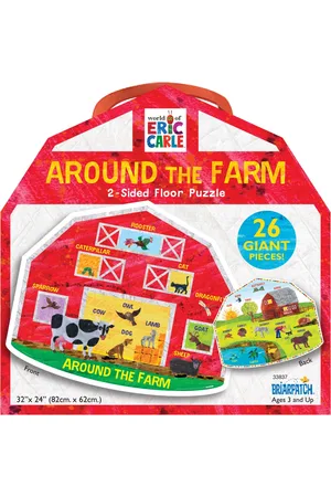 Briarpatch The World Of Eric Carle - Around the Farm 2-Sided Floor Puzzle - 26 Pieces