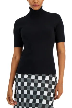 Anne Klein Petite Elbow-Sleeve Turtleneck Sweater