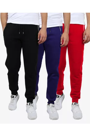 Galaxy By Harvic Men Sweatpants - Men's Slim Fit Heavyweight Classic Fleece Jogger Sweatpants with Zipper Pockets, Pack of 3