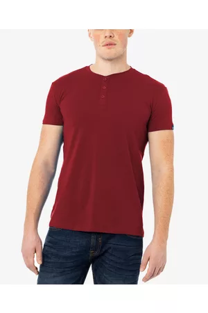 XRAY Men's Basic Henley Neck Short Sleeve T-shirt
