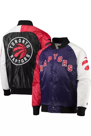 Starter Men's Purple, Red, White Toronto Raptors Tricolor Remix Raglan Full-Snap Jacket