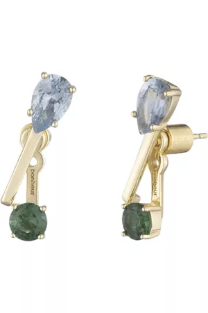 BONHEUR Felicity Green Crystal Ear Jacket Earrings