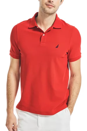 Nautica Men Polo T-Shirts - Men's Sustainably Crafted Slim-Fit Deck Polo Shirt