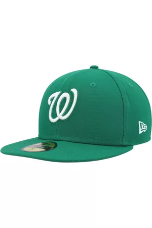 New Era Men Hats - Men's Washington Nationals Logo White 59FIFTY Fitted Hat