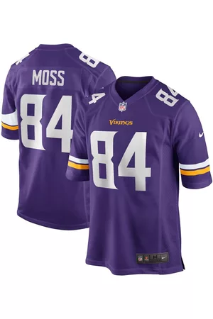 Nike Men Sports Tops - Men's Randy Moss Purple Minnesota Vikings Game Retired Player Jersey