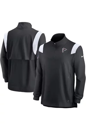 Nike Men's Black Atlanta Falcons Sideline Coach Chevron Lockup Quarter-zip Long Sleeve Top