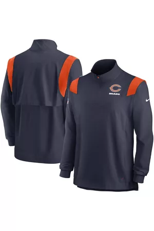 Nike Men's Navy Chicago Bears Sideline Coach Chevron Lockup Quarter-zip Long Sleeve Top