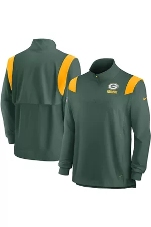 Nike Men's Green Green Bay Packers Sideline Coach Chevron Lockup Quarter-zip Long Sleeve Top