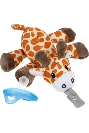 NÛBY Baby Calming Natural Flex Snuggleez Pacifier with Plush Animal, Giraffe