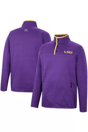 Colosseum Men Sports Jackets - Men's Lsu Tigers Rebound Quarter-Snap Jacket