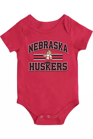 Colosseum Girls Swimsuits - Newborn and Infant Boys and Girls Nebraska Huskers Core Stripe Bodysuit